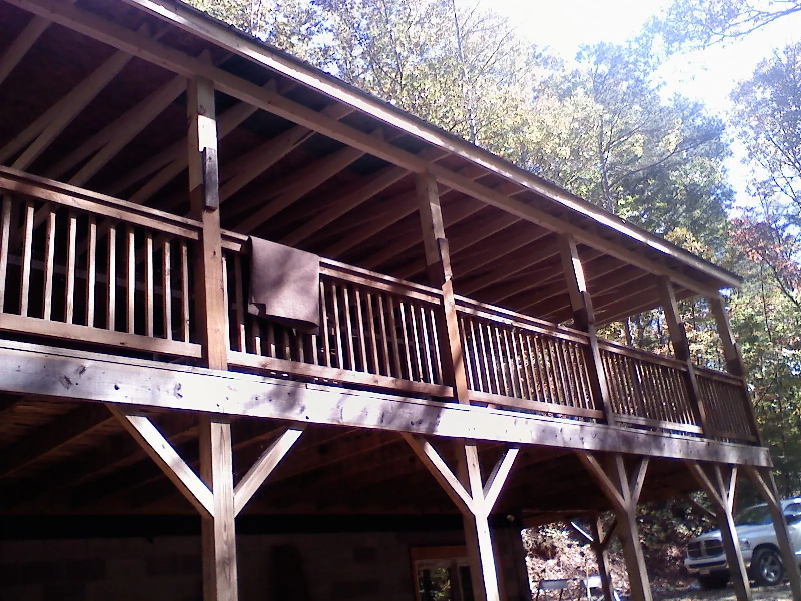 Timber framing under a new elevated porch and deck — Roof Leak Repair in Bretz by Roofing Brothers